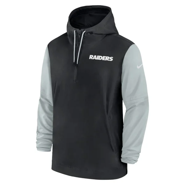 Las vegas raiders nike 202425 sideline pre game player 12 zip hoodie jacket Blacksilver M