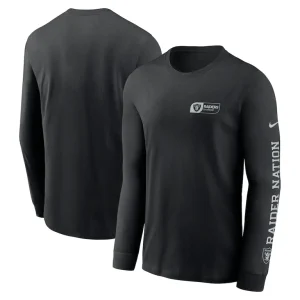 Las vegas raiders nike all out long sleeve t shirt Black