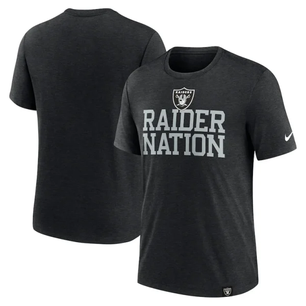 Las vegas raiders nike blitz tri blend t shirt Heather black