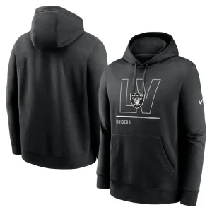 Las vegas raiders nike city code club fleece pullover hoodie Black