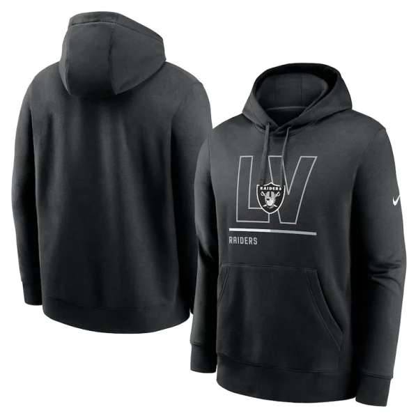 Las vegas raiders nike city code club fleece pullover hoodie Black