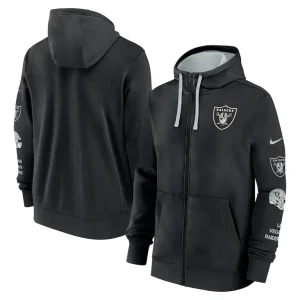 Las vegas raiders nike club full zip hoodie jacket Black