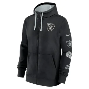 Las vegas raiders nike club full zip hoodie jacket Black M