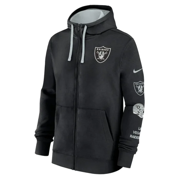 Las vegas raiders nike club full zip hoodie jacket Black M