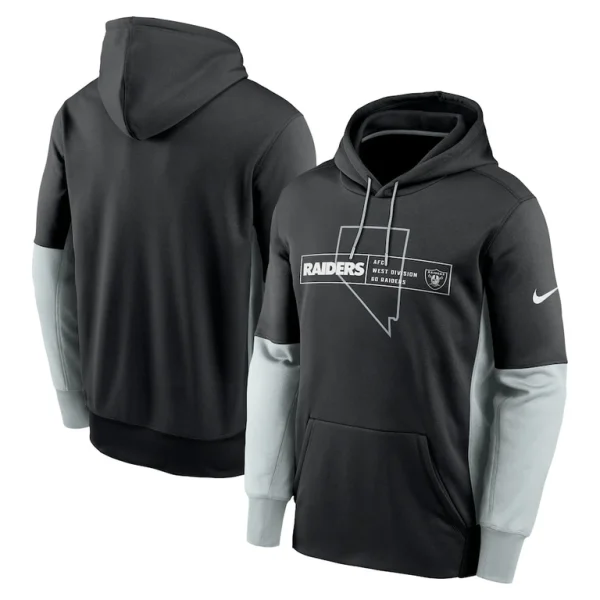Las vegas raiders nike color block fleece performance pullover hoodie Black