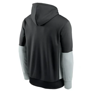 Las vegas raiders nike color block fleece performance pullover hoodie Black L