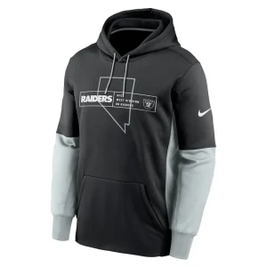 Las vegas raiders nike color block fleece performance pullover hoodie Black M