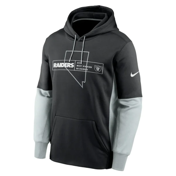 Las vegas raiders nike color block fleece performance pullover hoodie Black M