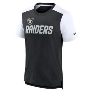Las vegas raiders nike color block team name t shirt Heathered blackwhite M