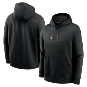 Las vegas raiders nike edge french terry club pullover hoodie Black