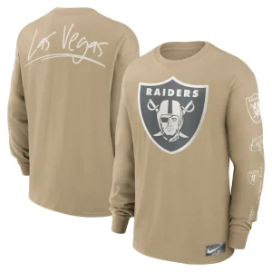 Las vegas raiders nike essential statement max90 long sleeve t shirt tan Multi