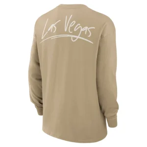 Las vegas raiders nike essential statement max90 long sleeve t shirt tan Multi L