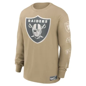 Las vegas raiders nike essential statement max90 long sleeve t shirt tan Multi M