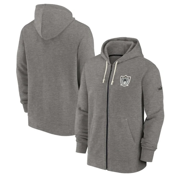 Las vegas raiders nike historic lifestyle full zip hoodie Heather gray