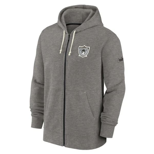 Las vegas raiders nike historic lifestyle full zip hoodie Heather gray M