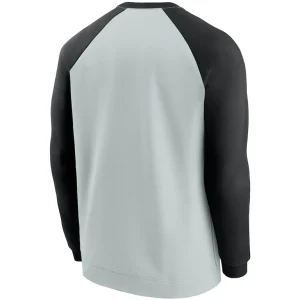Las vegas raiders nike historic raglan crew performance sweater Silverblack L