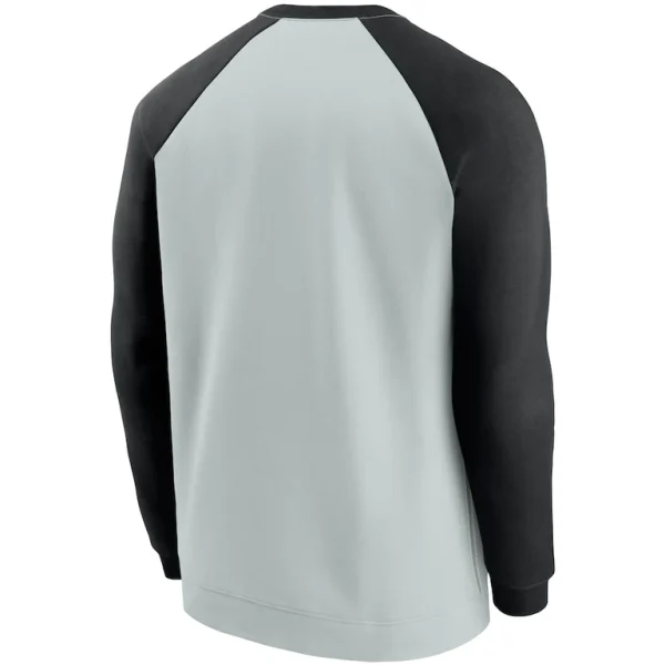 Las vegas raiders nike historic raglan crew performance sweater Silverblack L