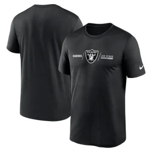 Las vegas raiders nike horizontal lockup legend performance t shirt Black
