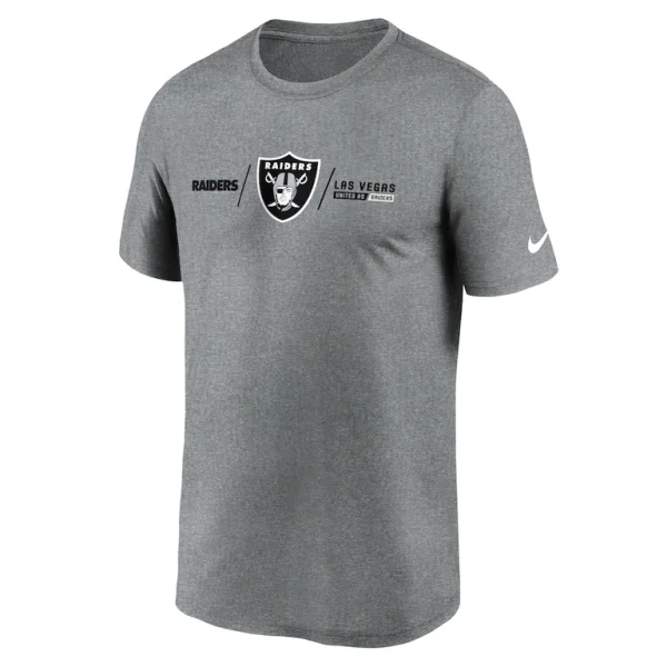 Las vegas raiders nike horizontal lockup legend performance t shirt Heather charcoal M
