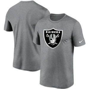 Las vegas raiders nike logo essential legend performance t shirt Heathered charcoal