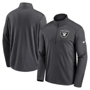 Las vegas raiders nike logo pacer performance half zip jacket anthracite Multi