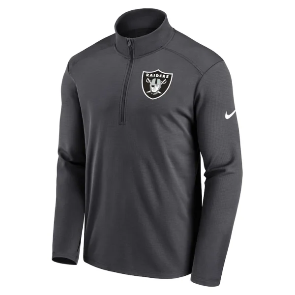 Las vegas raiders nike logo pacer performance half zip jacket anthracite Multi M