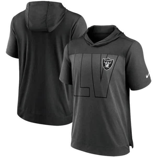 Las vegas raiders nike performance hoodie t shirt Heathered charcoalblack