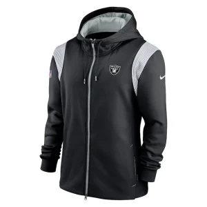 Las vegas raiders nike performance sideline lockup full zip hoodie Black S