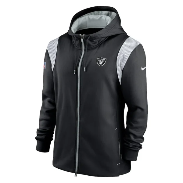 Las vegas raiders nike performance sideline lockup full zip hoodie Black S