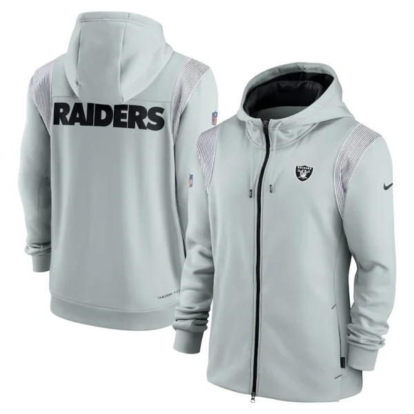 Las vegas raiders nike performance sideline lockup full zip hoodie Silver