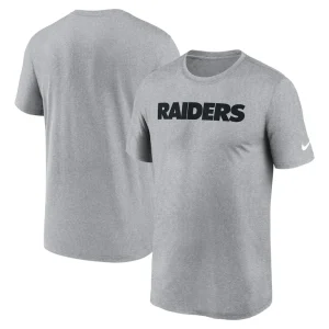 Las vegas raiders nike primetime legend wordmark performance t shirt Heather gray