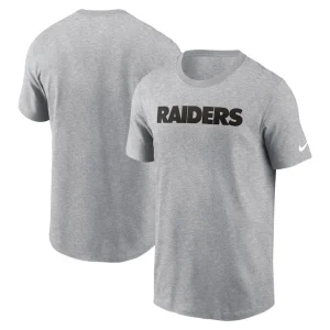 Las vegas raiders nike primetime wordmark essential t shirt Heather gray