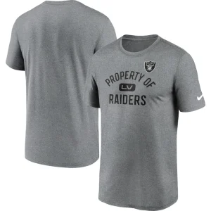 Las vegas raiders nike property of legend performance t shirt Heather charcoal
