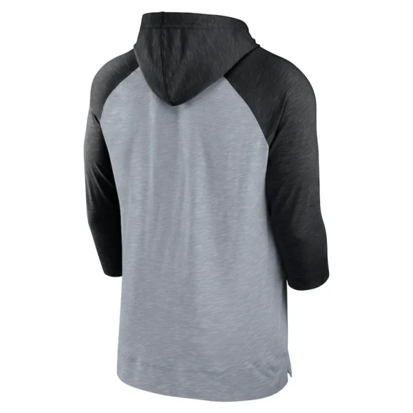 Las vegas raiders nike raglan 34 sleeve pullover hoodie Heather grayheather black L