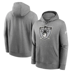 Las vegas raiders nike rewind club logo pullover hoodie Heather gray