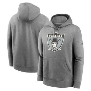 Las vegas raiders nike rewind club pullover hoodie Heather charcoal