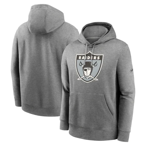 Las vegas raiders nike rewind club pullover hoodie Heather charcoal
