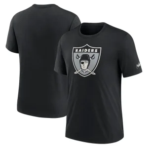 Las vegas raiders nike rewind logo tri blend t shirt Black