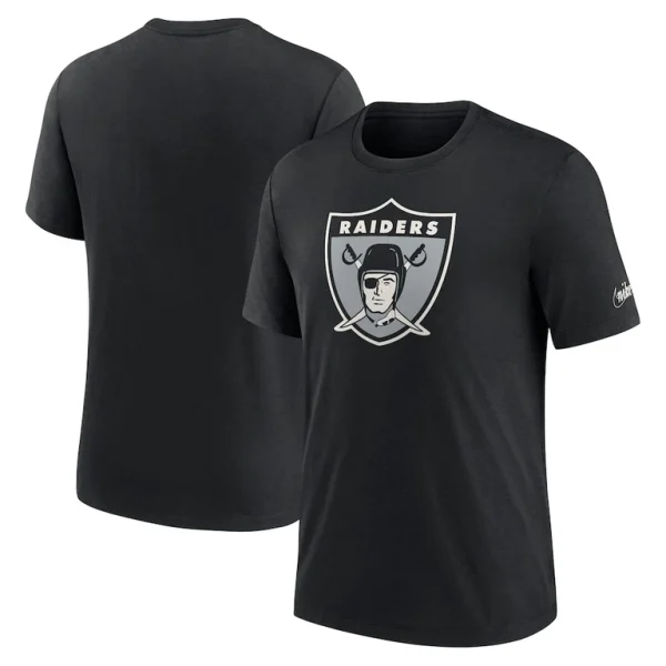 Las vegas raiders nike rewind logo tri blend t shirt Black