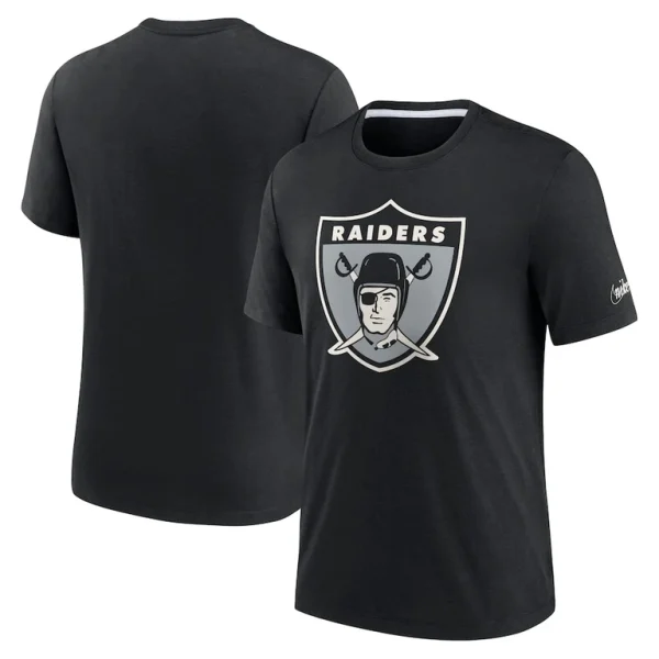 Las vegas raiders nike rewind playback logo tri blend t shirt Black