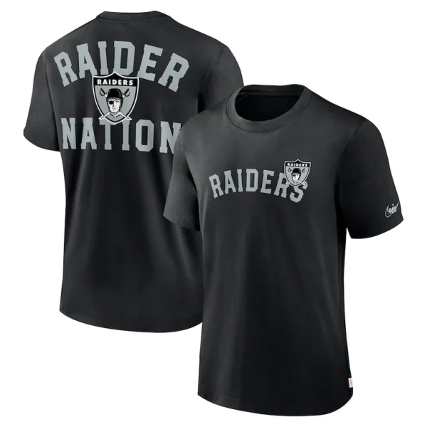 Las vegas raiders nike rewind slogan t shirt Black