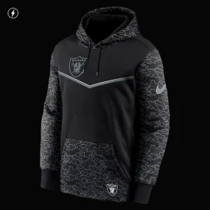 Las vegas raiders nike rflctv chevron pullover hoodie Black XL