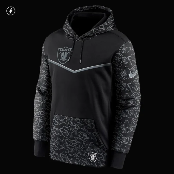 Las vegas raiders nike rflctv chevron pullover hoodie Black XL