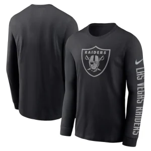 Las vegas raiders nike rflctv name and logo t shirt Black