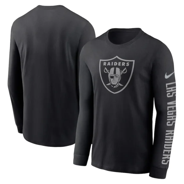 Las vegas raiders nike rflctv name and logo t shirt Black