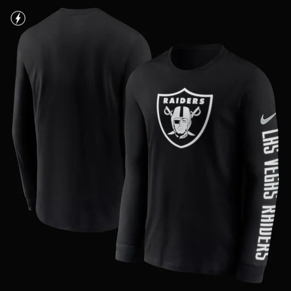 Las vegas raiders nike rflctv name and logo t shirt Black M