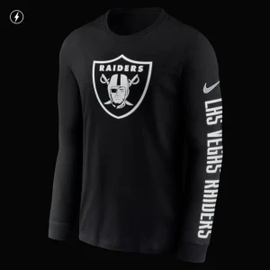 Las vegas raiders nike rflctv name and logo t shirt Black XL