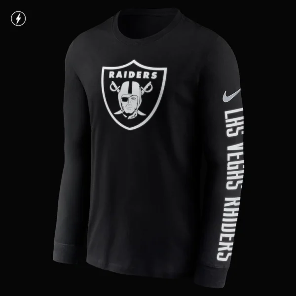 Las vegas raiders nike rflctv name and logo t shirt Black XL