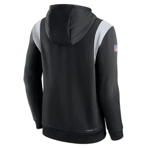 Las vegas raiders nike sideline athletic stack performance pullover hoodie Black L