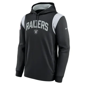 Las vegas raiders nike sideline athletic stack performance pullover hoodie Black M